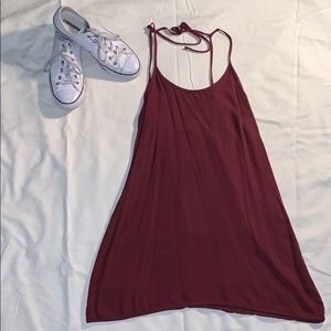 maroon / burgundy spaghetti strap dress